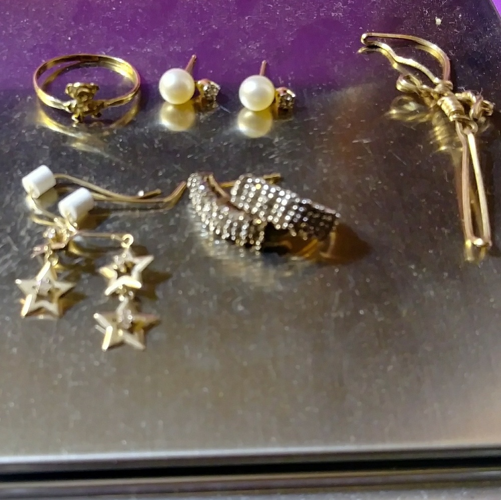 10kt stamped jewelry lot